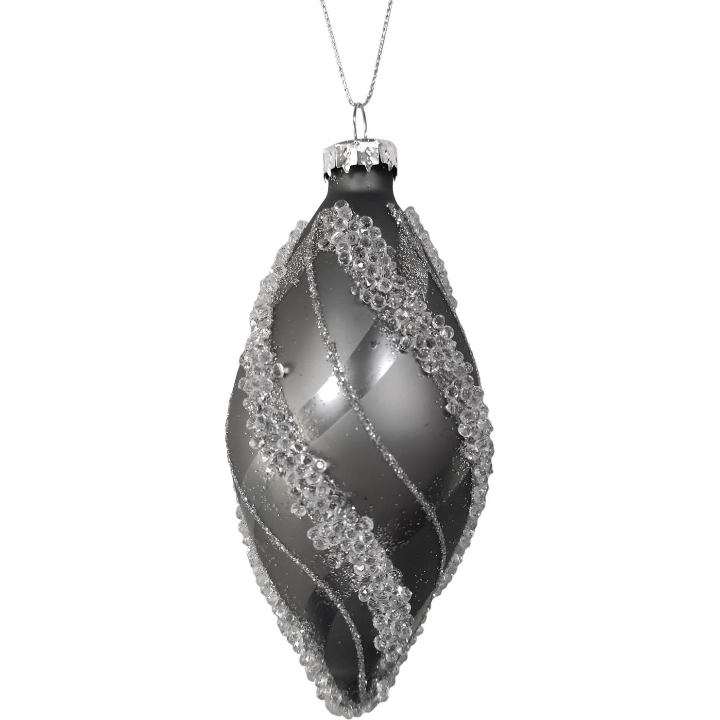 HTI-Living, Christbaumschmuck, Christbaumschmuck Zapfen Silber mit Glitzersteinen (1 -teilig)