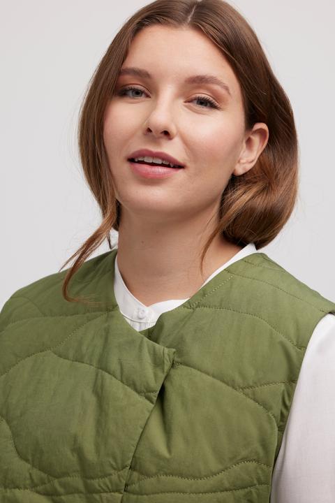 Actual product image Ulla Popken Eco Cotton Tie Front Short Quilted Vest (50, 52)