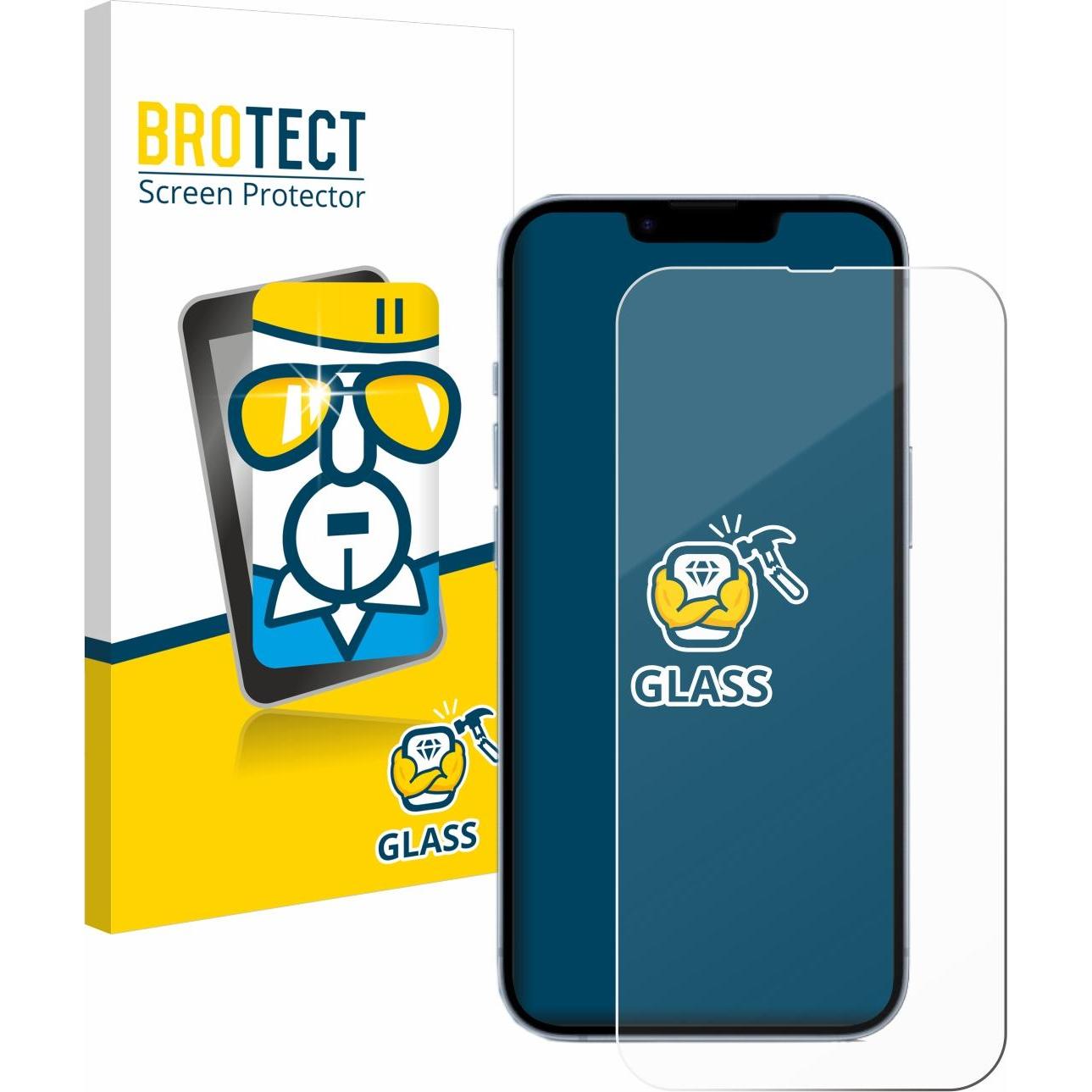 BROTECT Panzerglas Hartglas Displayschutz (1 Stück, Apple iPhone 14), Smartphone Schutzfolie, Transparent