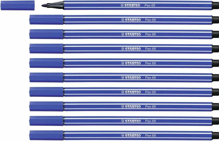 Actual product image STABILO Premium felt-tip pen - Pen 68 - pack of 10 - ultramarine blue (Ultramarine blue, 10 x)