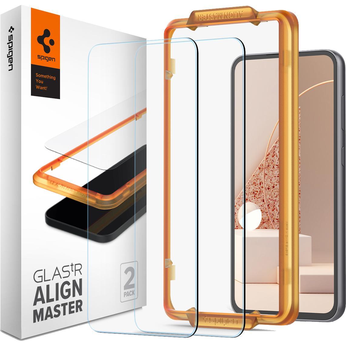 Spigen ALM Glas.tR gehärtetes Glas für Samsung Galaxy S23 FE - 2 Stk. (2 Stück, Samsung Galaxy S23 FE), Smartphone Schut...