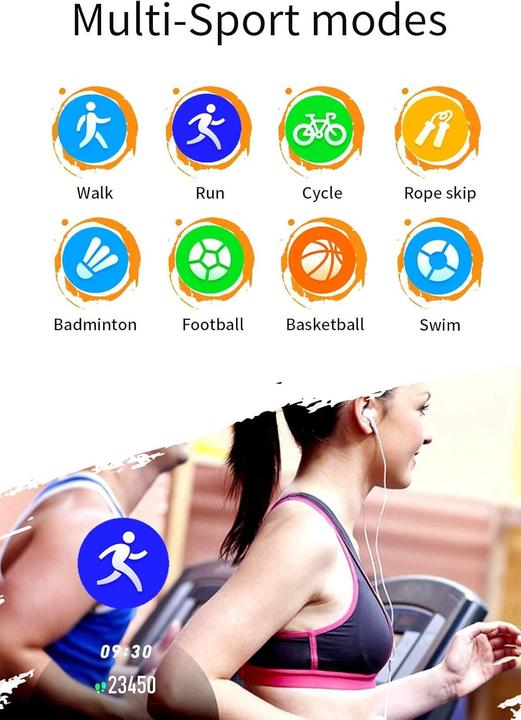Actual product image Monkeylectric Full-Screen Touch Smart Watch with Heart Rate Monitor and IP68 Waterproof