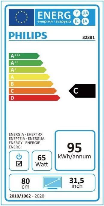 Energy Label Philips 328B1/00 (3840 x 2160 Pixels, 31.50")