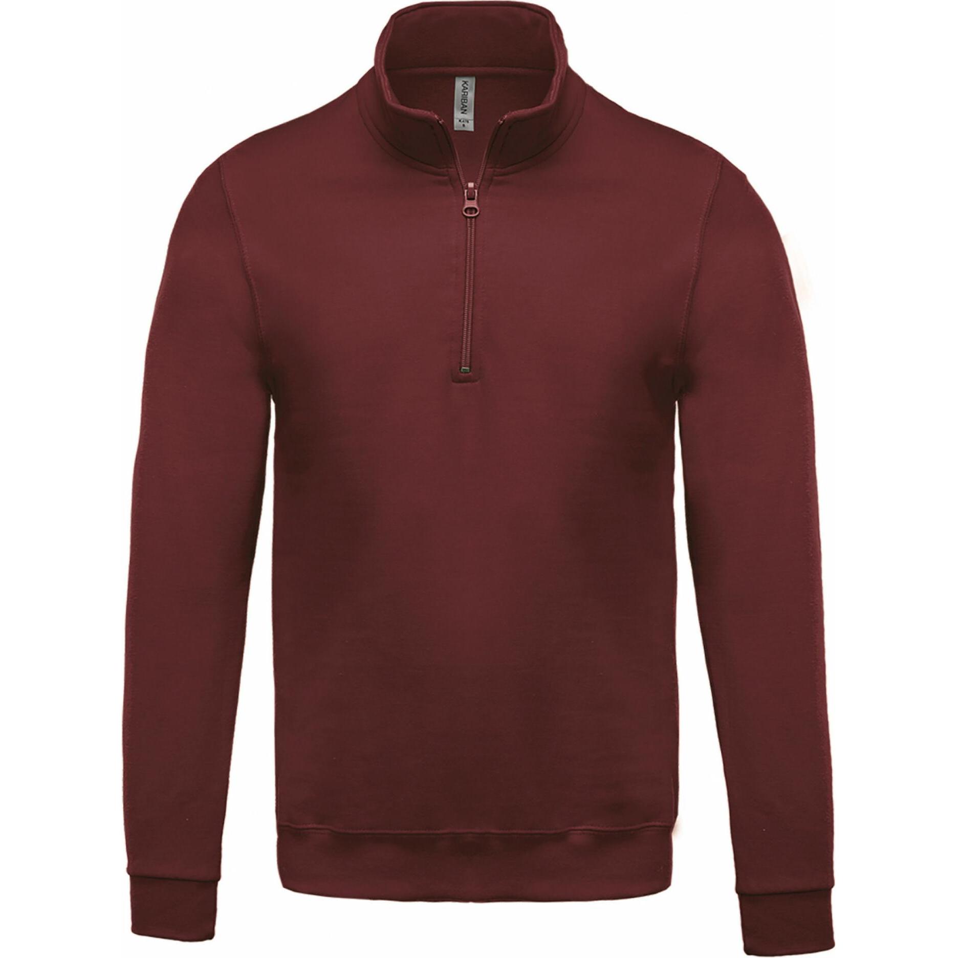 Kariban, Herren, Pullover, Col Zippé, Rot, (4XL)