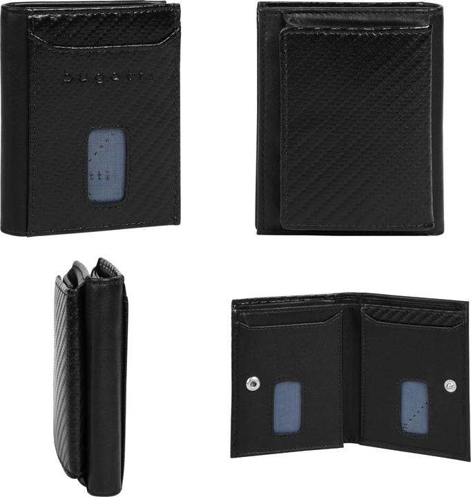 Immagine prodotto Bugatti Secure Slim - Porta carte di credito RFID con tasca per monete viennesi Comet