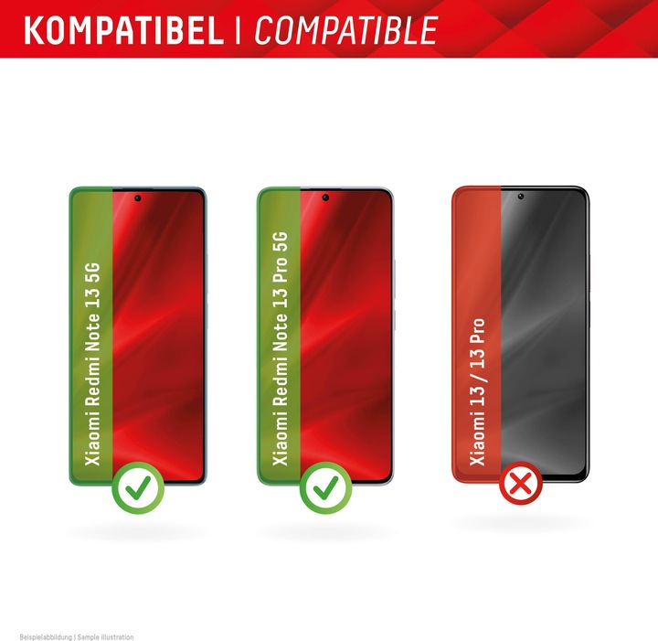 Productafbeelding Displex Real Glass, 2D Panzerglas (1 Stuk, Xiaomi Redmi Note 13 5G, Xiaomi Redmi Note 13 Pro 5G)