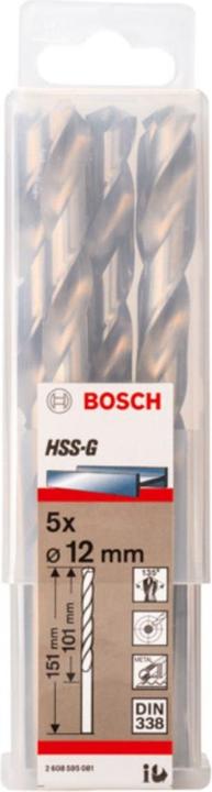 Actual product image Bosch Professional Zubehör PRO Metal HSS-G twist drill, 12 x 101 x 151 mm (12 mm)