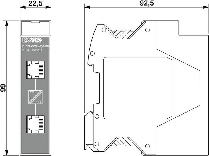 Actual product image Phoenix Contact Ethernet Network Islolator