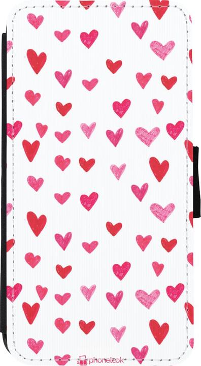 Actual product image PhoneLook Wallet Cover Black Valentine 2022 Many Pink Hearts (Apple iPhone XS Max)