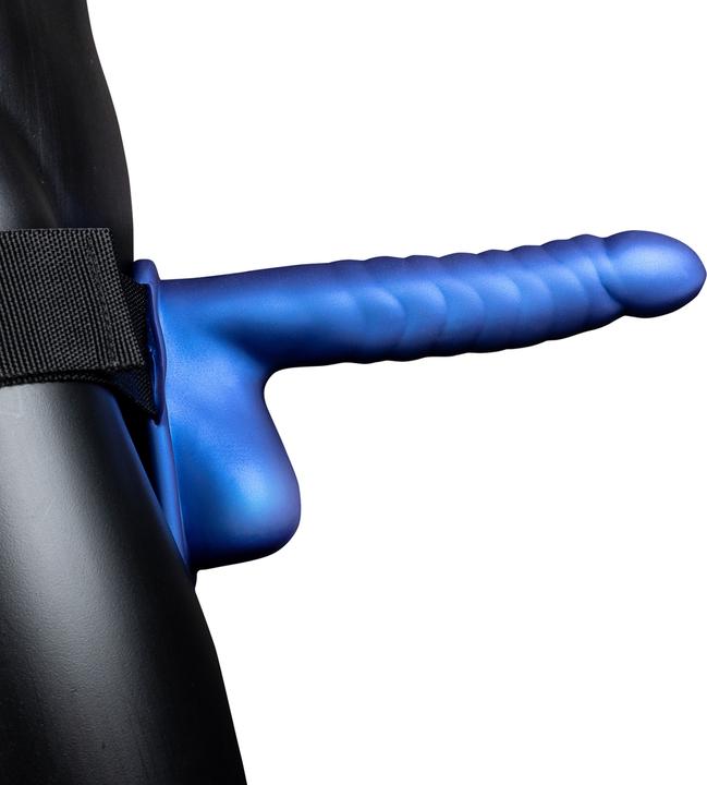 Produktbild Ouch! Ribbed Hollow Strap-on with Balls - 8" / 21 cm