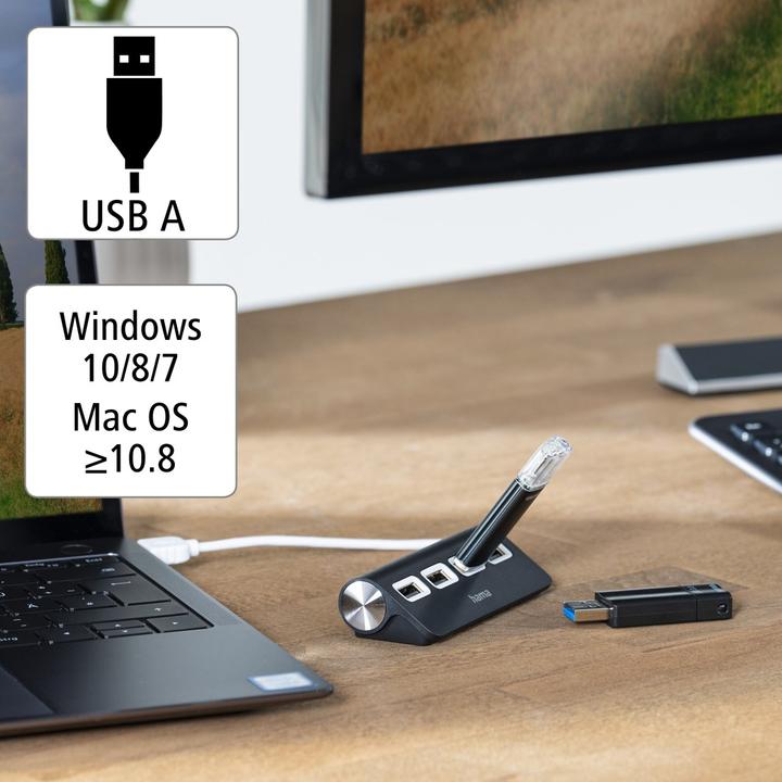 Produktbild Hama USB-A-Hub (USB-A, 4 Ports)