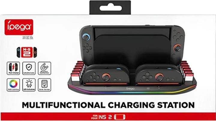 Immagine prodotto iLike iPega SW2210 Multifunkčný Nabíjací RGB Stojan pre Nintendo Switch 2, Nero (Switch 2)