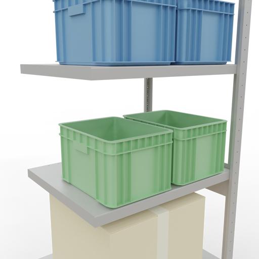 Actual product image Schulte Lagertechnik MULTIplus250 boltless add-on bay system with length bolts