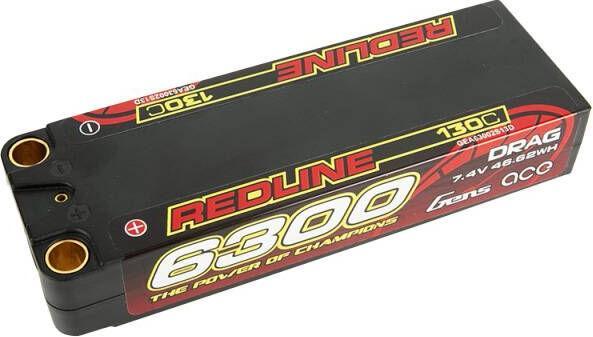 Produktbild Gens Ace Redline Series 6300mAh 7.4V 130C 2S2P HardCase 70 LiPo Battery (7.40 V, 6300 mAh)