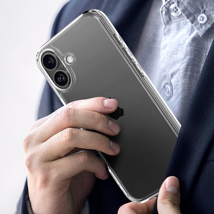 Actual product image Spigen Ultra Hybrid iPhone 16 Plus crystal clear ACS08069 (Apple iPhone 16 Plus)