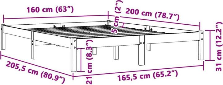 Image du produit vidaXL Bettrahmen (200 x 200 cm)