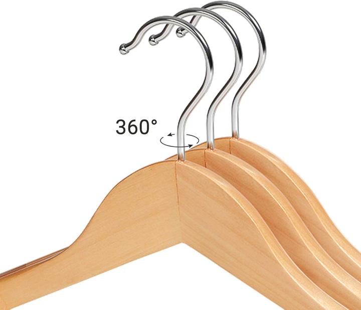 Immagine prodotto Songmics Anzugbügel Kleiderbügel Holz 6er Set Rutschfest (6 x)