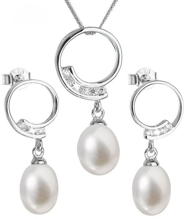 Immagine prodotto Evolution Group Luxury Silver Set with Genuine Pearls Pavon 29030.1 Necklace