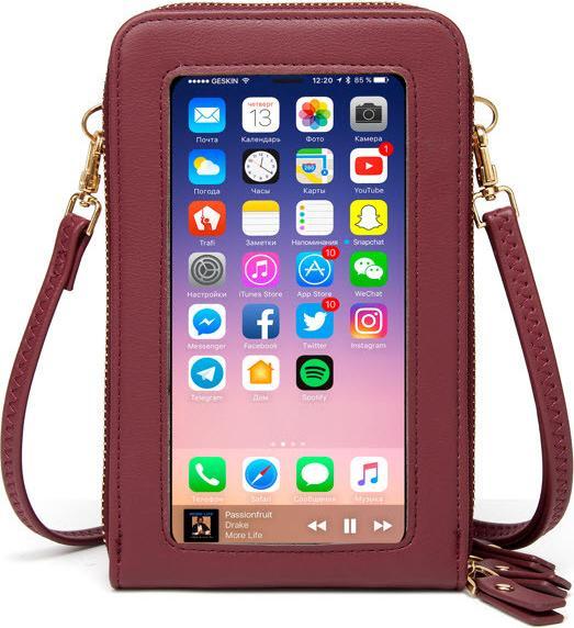 Actual product image Cover-Discount Shoulder handbag with smartphone compartment red (Headphone bag)
