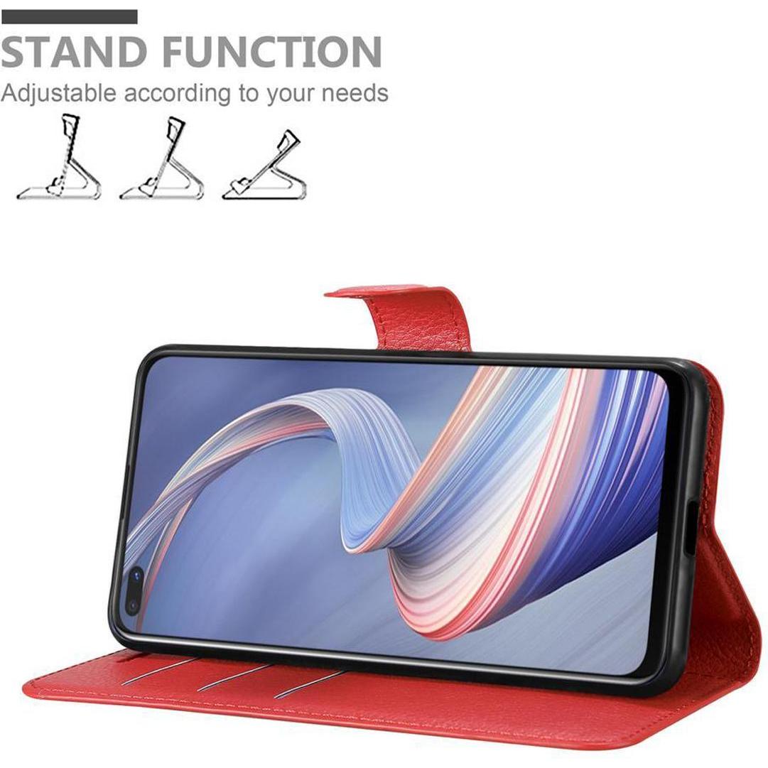 Thumbnail - Cadorabo Book mit Standfunktion Cover (Oppo A92s), Smartphone Hülle, Rot