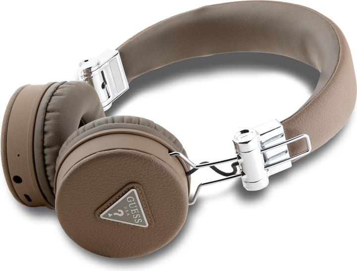 Productafbeelding Guess PU Bekleed Driehoek Logo ENC Draadloze Hoofdtelefoon Bluetooth - Bruin (ANC, 32 h, Draadloze)