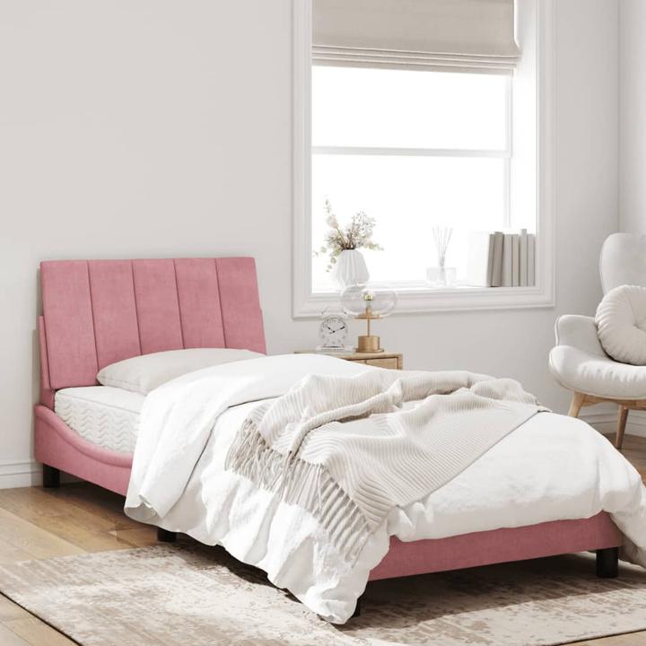 Actual product image vidaXL Bed frame with velvet headboard (90 x 200 cm)