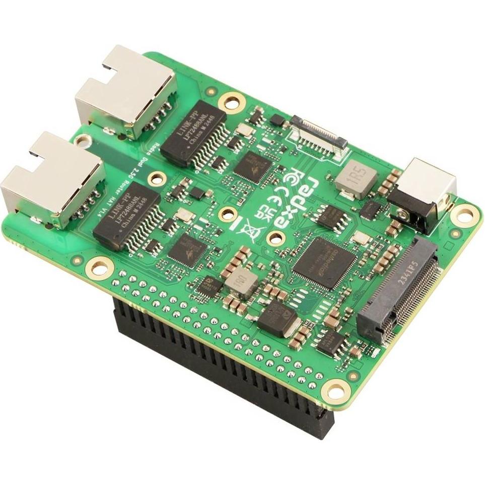Allnet Radxa Dual 2.5GBit Router Hat M.2 Raspberry 5 Radxa (RA027G3), Scheda + Kit di sviluppo