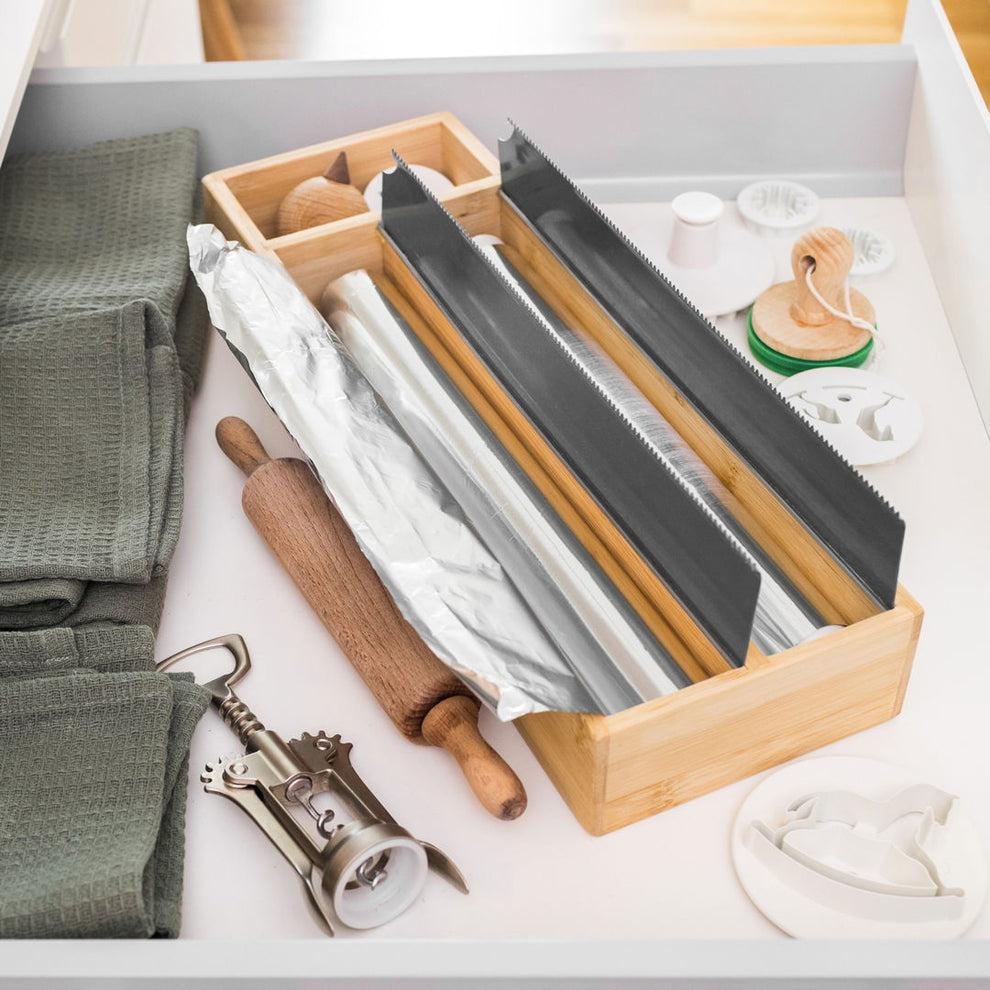 Thumbnail - Olsen Home Foil Cutter Double - Bamboo - 40 x 13.5 x 5.5 cm, Kochbesteck