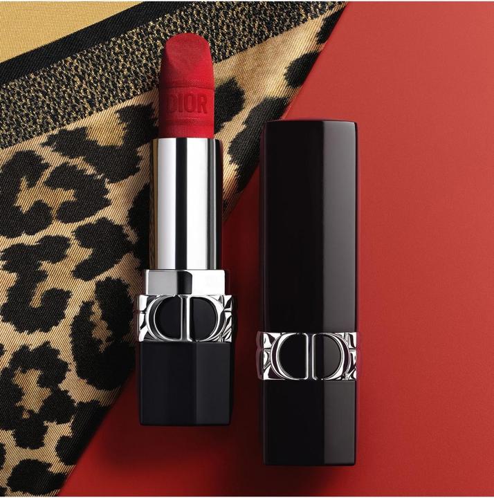 Actual product image Dior Velvet Finish Refillable Lipstick (999 Velvet Finish)