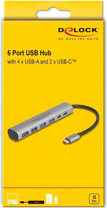 Image du produit Delock USB Hub (USB-C, 6 Ports)