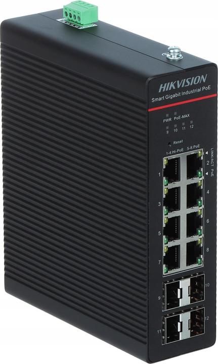 Produktbild Hikvision DS-3T1512HP-SI-8P4F Industrie-Switch PoE (8 Ports)