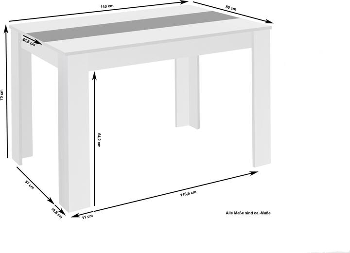 Produktbild ByLiving Nori (140 x 80 x 75 cm)