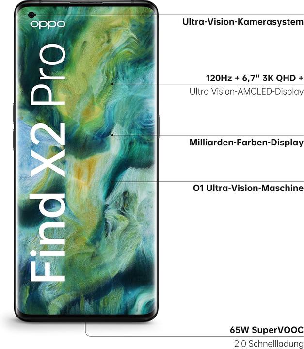 Image du produit OPPO Find X2 Pro (512 Go, Orange, 6.70", SIM simple, 5G)