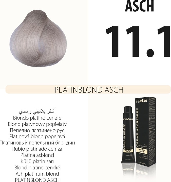 Produktbild FemMas 11.1) Haarfarbe Aschplatinblond 100ml (Aschplatinblond)