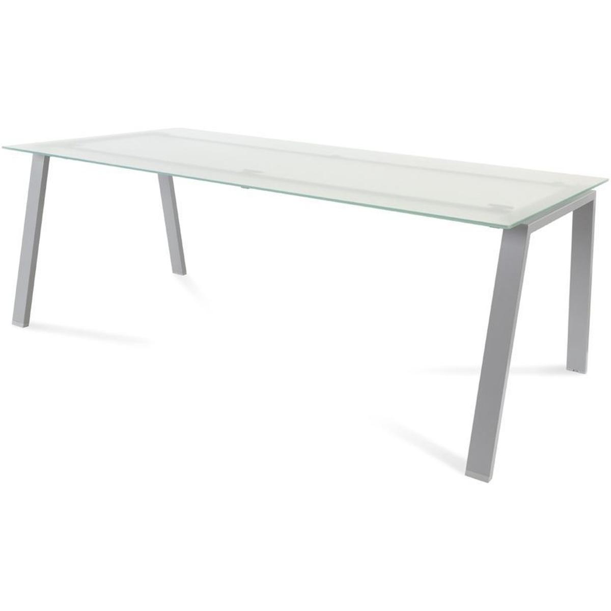 Rocada, Schreibtisch, Schreibtisch Blanca BxTxH 200x100x73cm Gestell grau Platte Glas satiniert (200 x 100 x 73 cm)