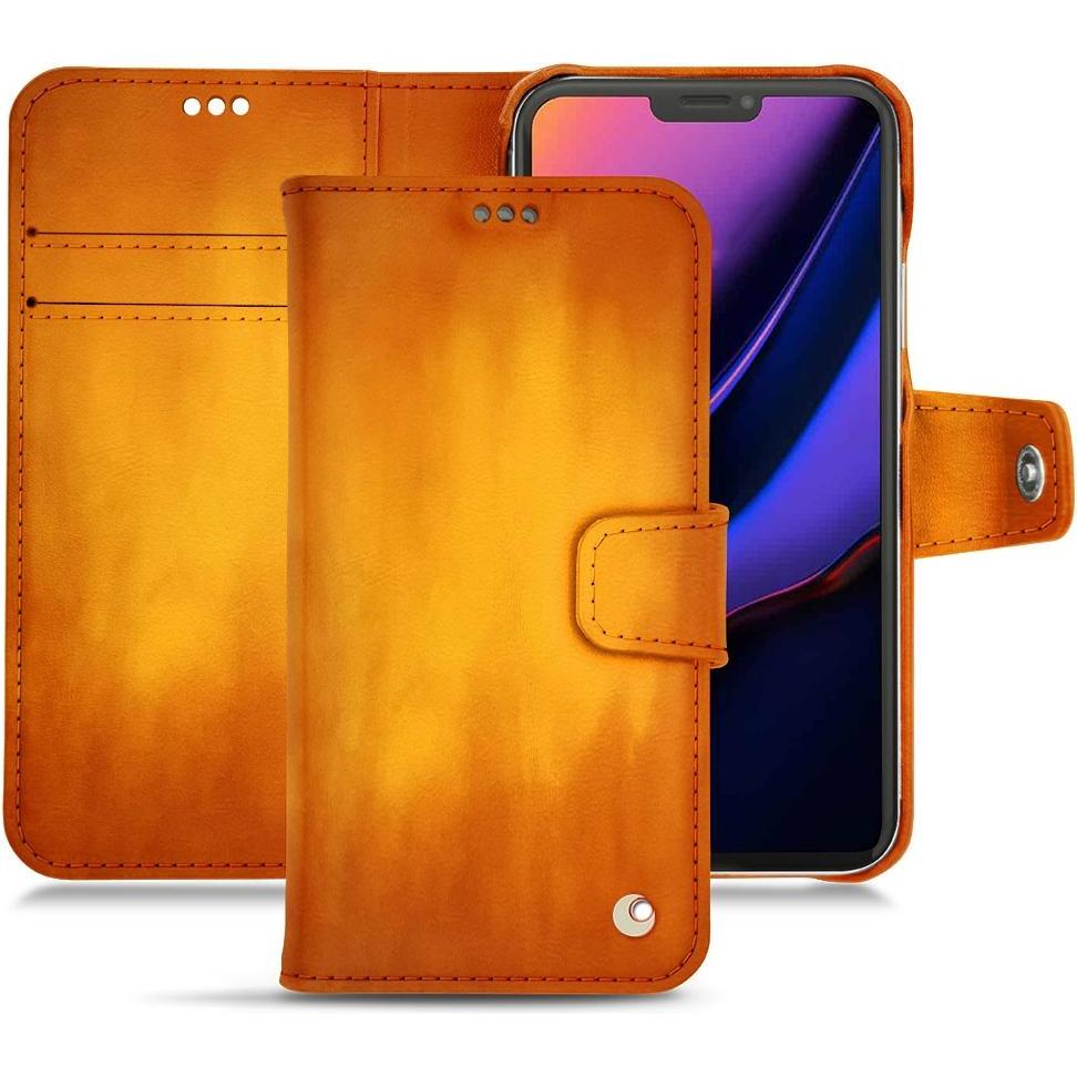 Noreve Lederschutzhülle Wallet (Apple iPhone 11 Pro), Smartphone Hülle, Orange