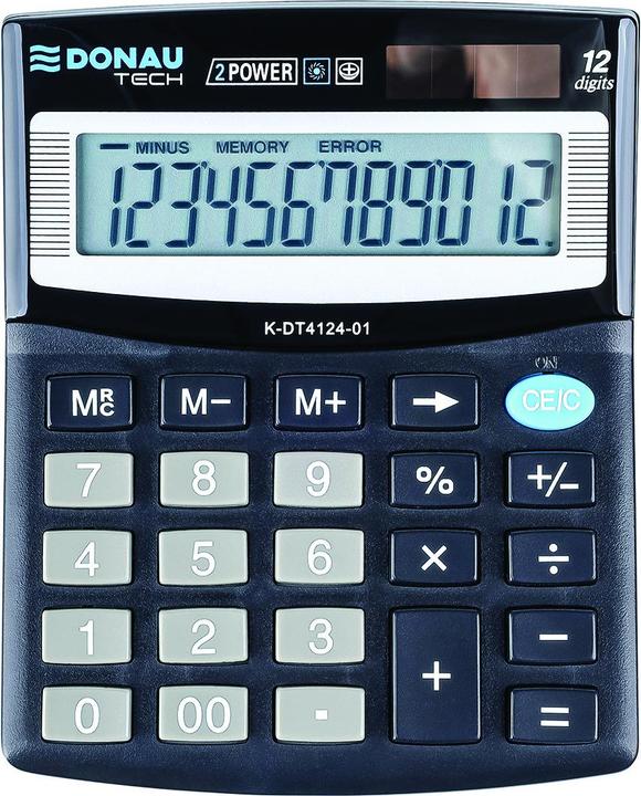 Donau calculator TECH OFFICE calculator, 12-digit display, 125x100x27 mm, black