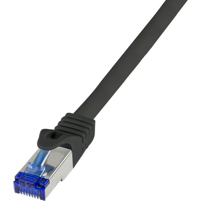 LogiLink Patchkabel Ultraflex, Kat.6A, S/FTP, 2,0 m, schwarz mitCat.7 Rohkabel, extra flexibles & weiches Kab (S/FTP, CA...