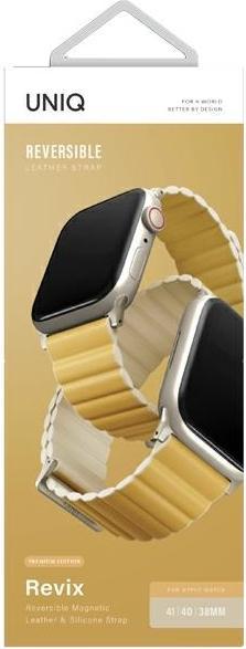 Produktbild Uniq pasek Revix Premium Apple Watch Series 1/2/3/4/5/6/7/8/SE/SE2 38/40/41mm Edition Reversible Mag (40 mm, 38 mm, 41 mm, ecological leather, Silicon, Plastic)