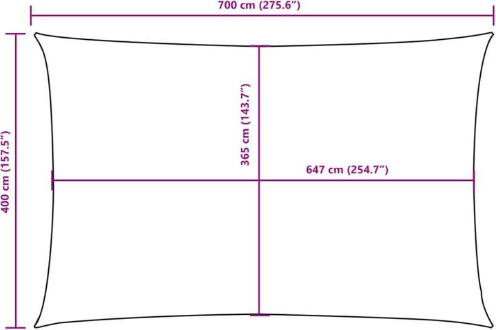 Produktbild vidaXL Sonnensegel (400 x 700 cm)