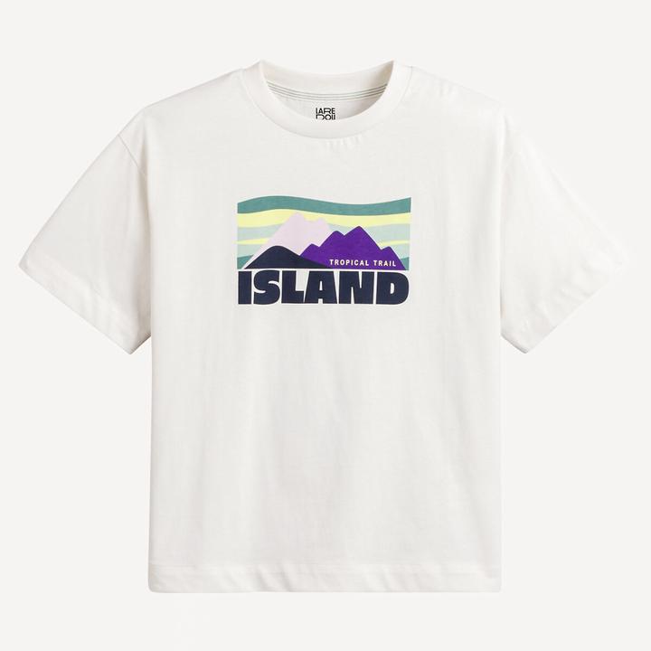 Actual product image La Redoute Collections T-Shirt mit rundem Ausschnitt und Gebirgsmotiv (116)