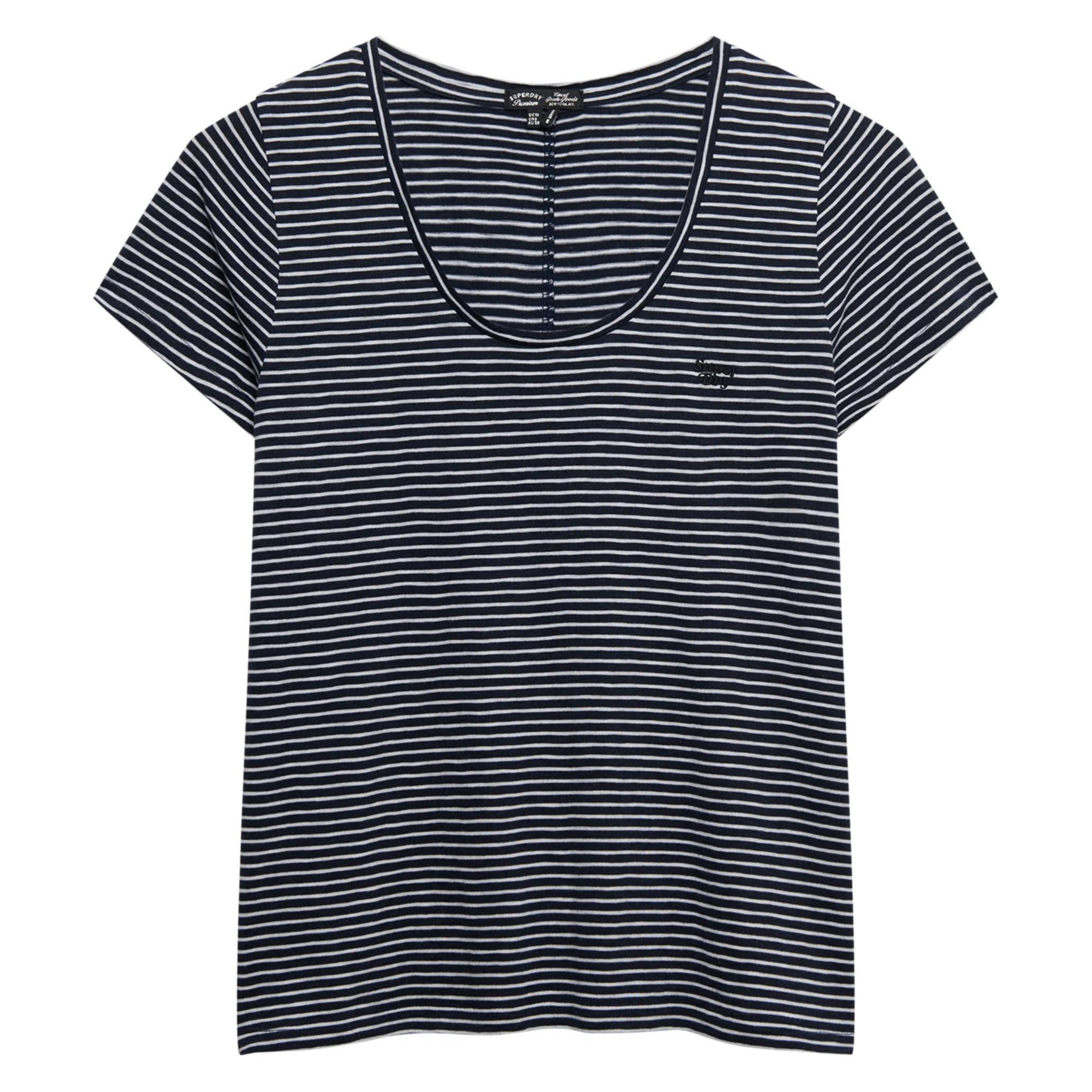 Superdry, Damen, Shirts, Studios T-Shirt Mit Tiefem Ausschnitt, Blau, (Xxs)