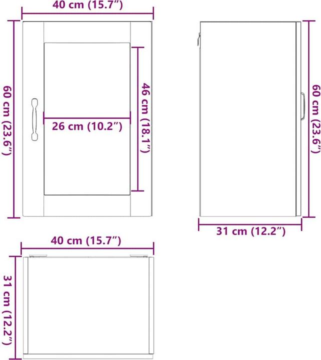 Actual product image vidaXL Küchen-Wandschrank (40 x 31 x 60 cm)