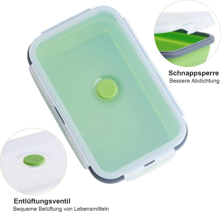 Produktbild König Design Gefrier Dosen Lebensmittel Vorrats Behälter Frischhaltedosen Deckel Faltbar (0.50 l)