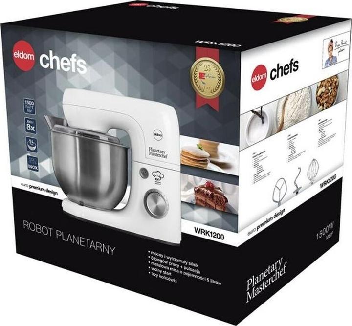 Produktbild Eldom Wrk1200 Planet Stand Mixer 800w White (800 W, 5 l)