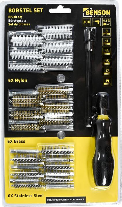 Immagine prodotto ProPlus Brush set nylon / acciaio / ottone 20 pezzi