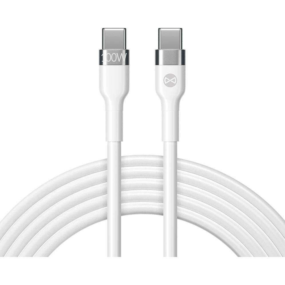 Thumbnail - Forever Flexibles Kabel USB-C - USB-C 2,0 m 100W weiss (2 m), USB Kabel