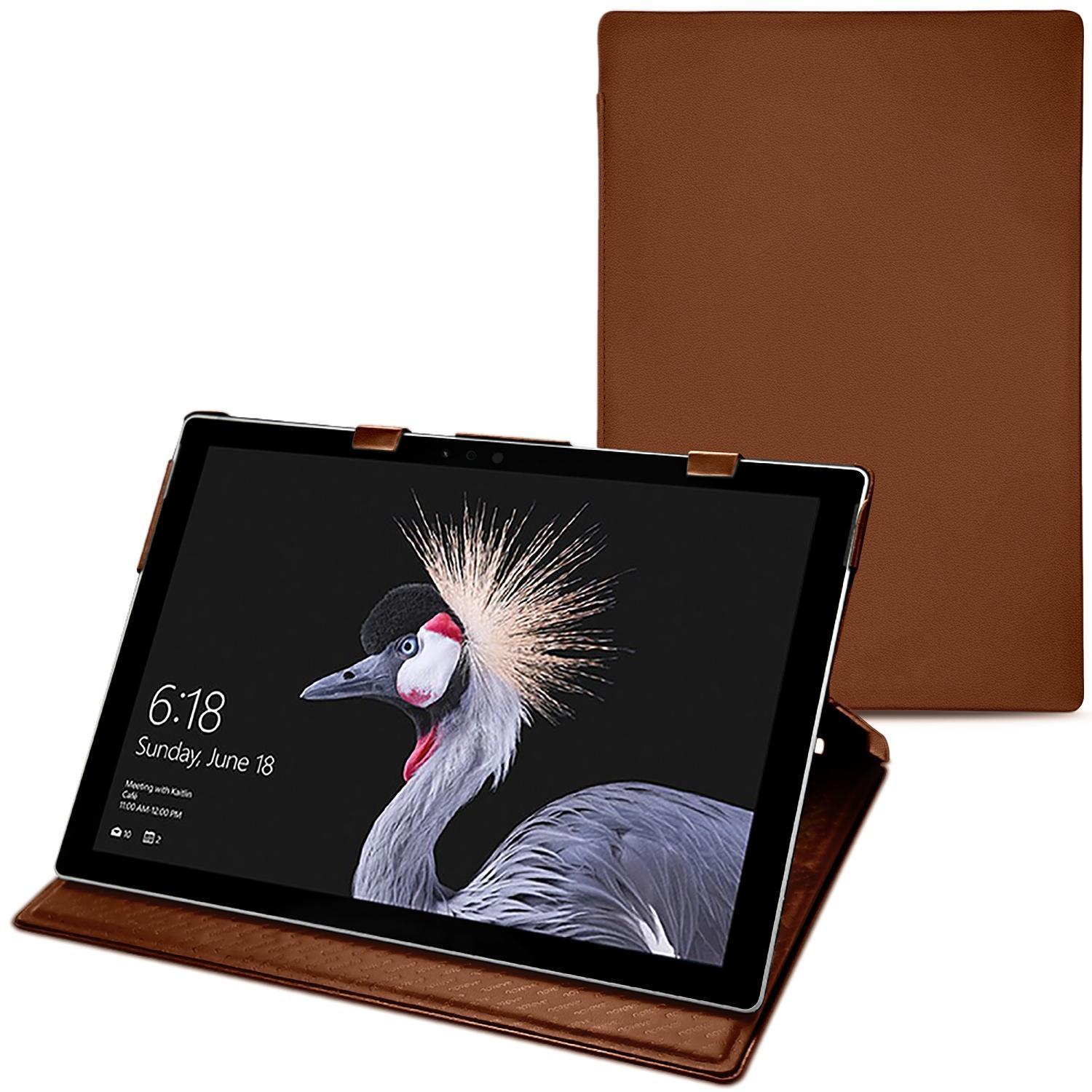 Thumbnail - Noreve Lederschutzhülle vertikal (Surface Pro (2017)), Tablet Hülle, Braun