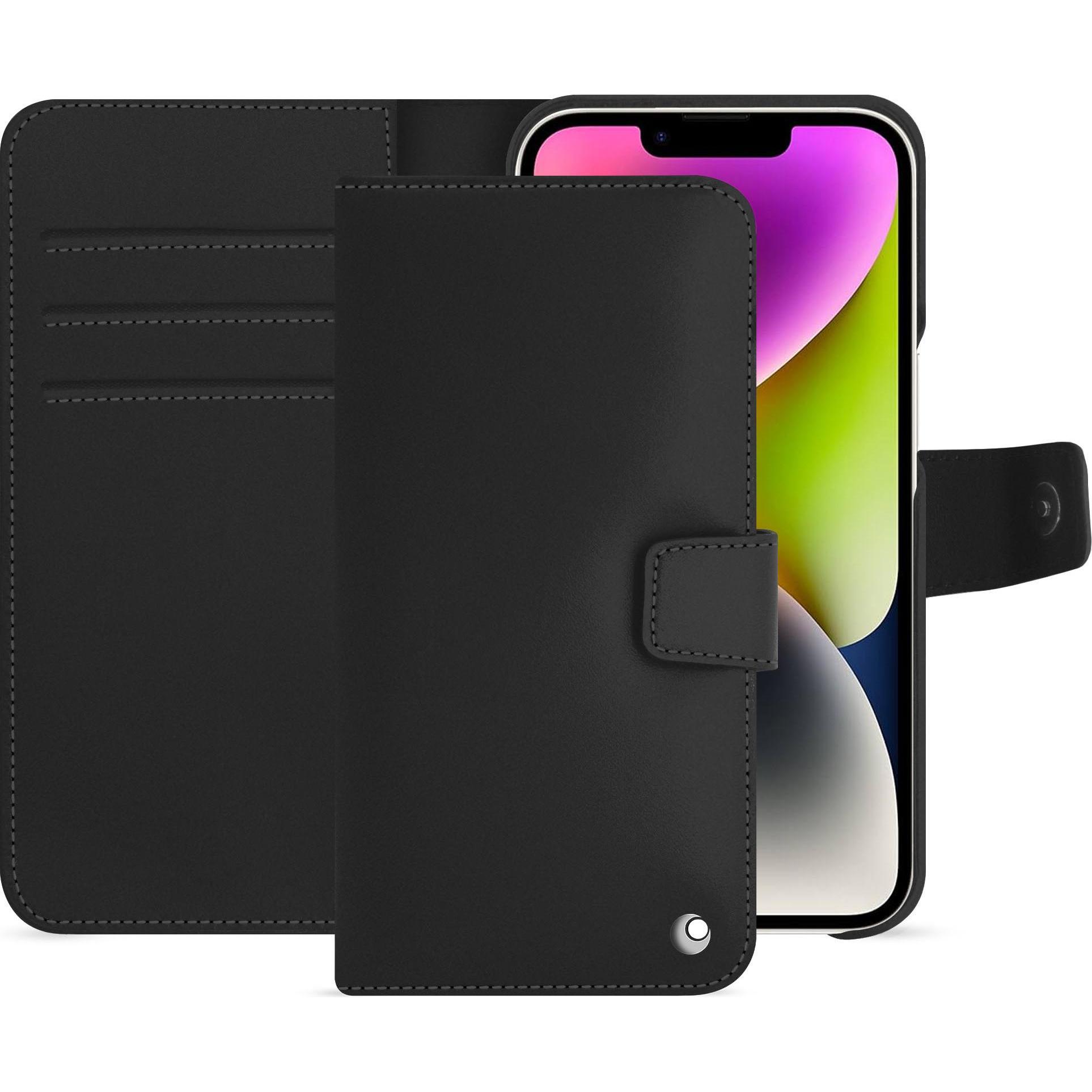 Noreve Lederschutzhülle Apple iPhone 15 Plus (Apple iPhone 15 Plus), Smartphone Hülle, Schwarz