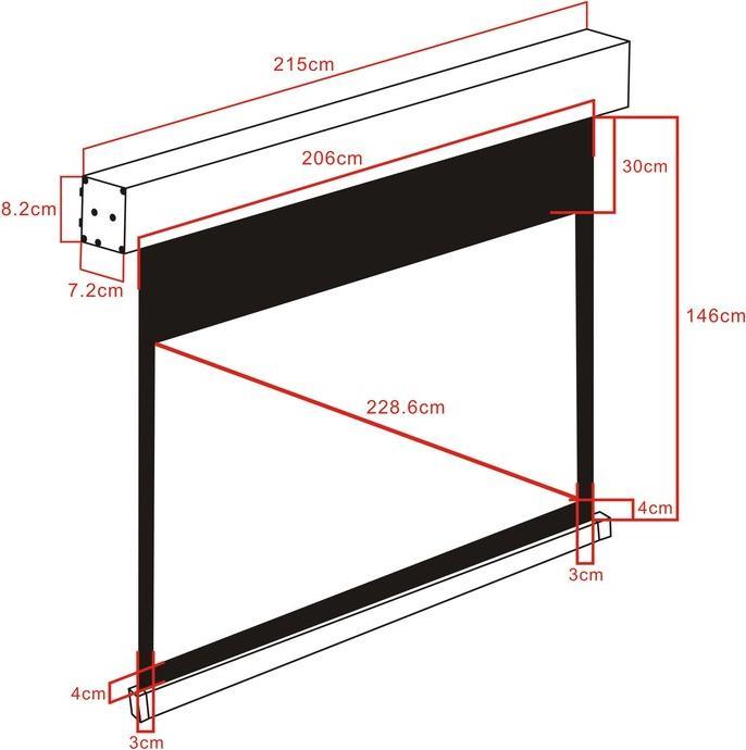 Produktbild Multibrackets M Motorized Projection Screen 200x112, Black (90", 16:9)